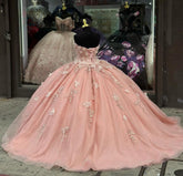 Exquisite Pink Tulle Quinceanera Dress Off-Shoulder Sweetheart Neckline with Lace Appliques & Beaded Detailing for Sweet 16 & Evening Galas